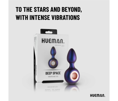 Hueman Deep Space Vibrating Plug Silicone 10 Modes Black