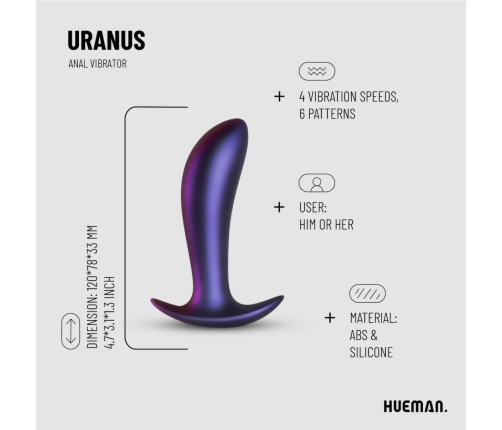 Hueman Uranus Prostate Massager Wireless 10-Mode Silicone Black