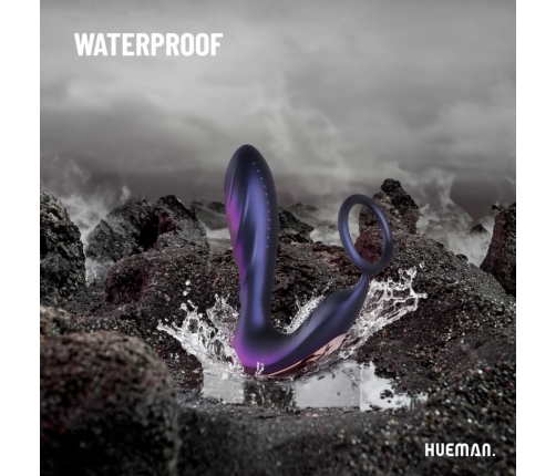Hueman Black Hole Anal Vibrator & Support Ring, 10 Modes, Silicone