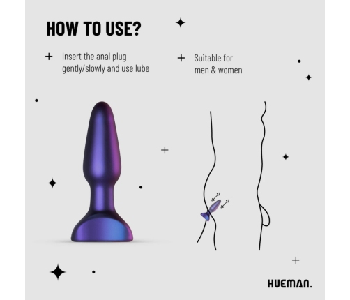 Hueman Space Force Silicone Vibrating and Thrusting Plug, Waterproof