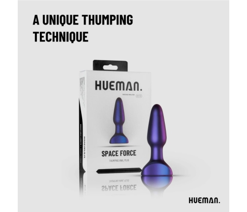 Hueman Space Force Silicone Vibrating and Thrusting Plug, Waterproof