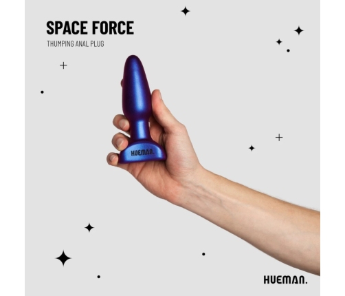 Hueman Space Force Silicone Vibrating and Thrusting Plug, Waterproof
