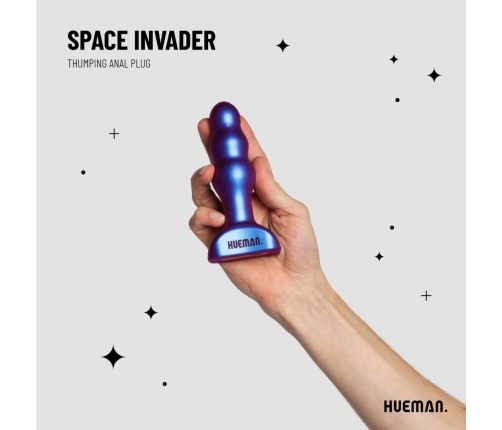Hueman Space Invader Vibrating & Thrusting Silicone Plug - 4 Modes, Waterproof