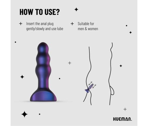 Hueman Space Invader Vibrating & Thrusting Silicone Plug - 4 Modes, Waterproof