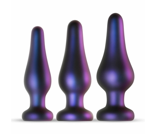 Hueman Comets Silicone Anal Training Plug Set 3 Sizes Black