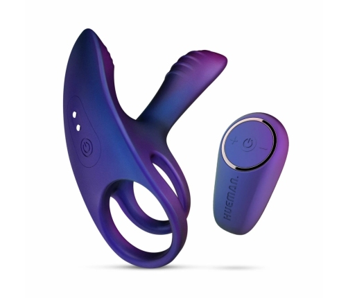 Hueman Vibrating Silicone Ring with Remote Control - 10 Modes, Blue