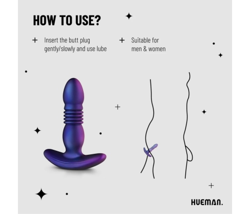 Hueman Motion Silicone Plug with Thrusting Action, 7 Modes, Waterproof