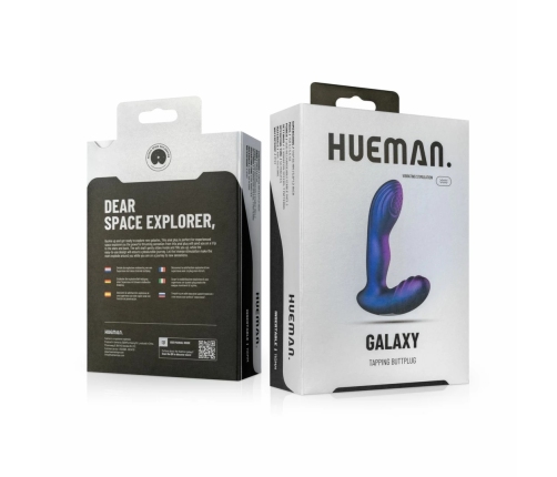 Hueman Tapping Plug Silicone Rechargeable 10 Modes Black-Purple