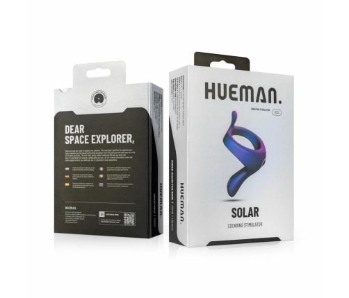 Hueman Vibrating Intimate Ring Blue Silicone 10-Mode Rechargeable