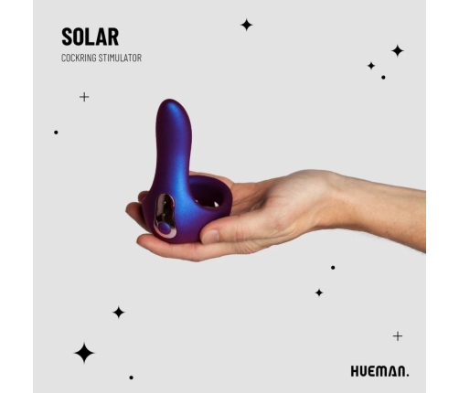 Hueman Vibrating Intimate Ring Blue Silicone 10-Mode Rechargeable