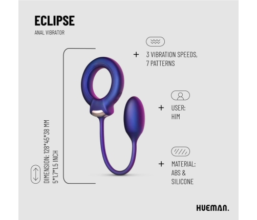 Hueman Vibrating Dual-Purpose Ring with Anal Ball Attachment
