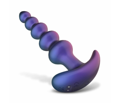 Hueman Galaxy Force Remote-Controlled Vibrating Beaded Plug Black