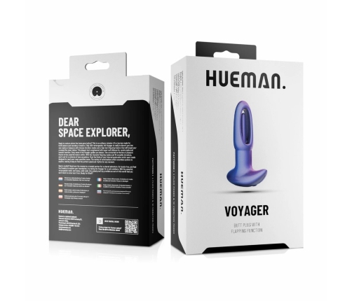 Hueman Voyager Vibrating Plug Purple - 10 Modes, Remote Control, Silicone