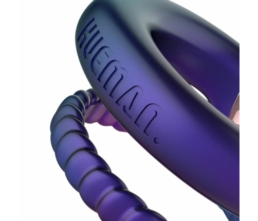 Hueman Jupiter Dual Vibrating Ring Purple - 10-Mode Silicone System