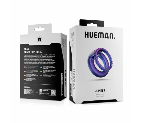 Hueman Jupiter Dual Vibrating Ring Purple - 10-Mode Silicone System