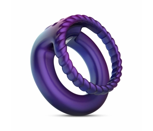 Hueman Jupiter Dual Vibrating Ring Purple - 10-Mode Silicone System