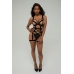 Obsessive Body Set Partition Black Strappy Lingerie Adjustable S/M
