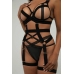 Obsessive Body Set Partition Black Strappy Lingerie Adjustable S/M
