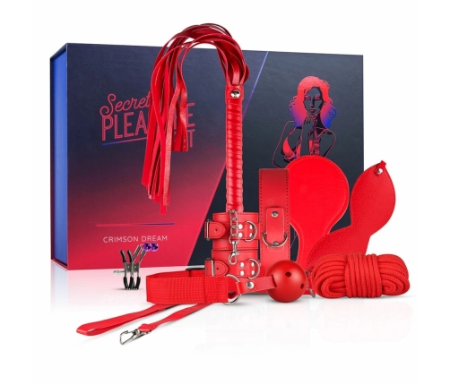 Secret Pleasure Chest Crimson Dream 8-Piece Bondage Starter Set Red
