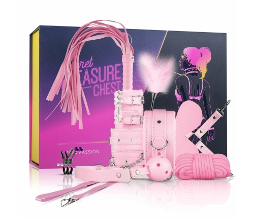 Secret Pleasure Chest Pink 11-Piece Adjustable Bondage Kit for Couples