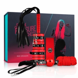 Secret Pleasure Chest Red Dragon 8-Piece Adjustable Bondage Kit