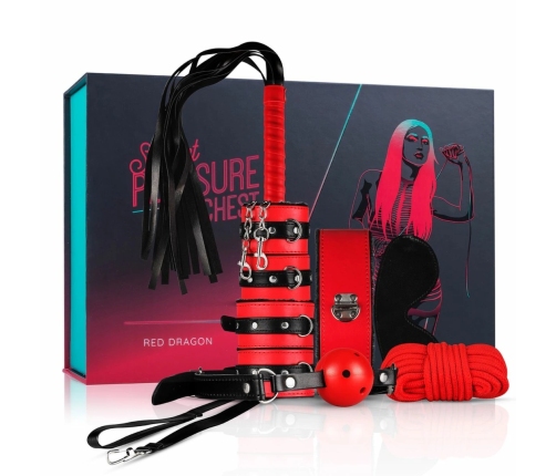 Secret Pleasure Chest Red Dragon 8-Piece Adjustable Bondage Kit