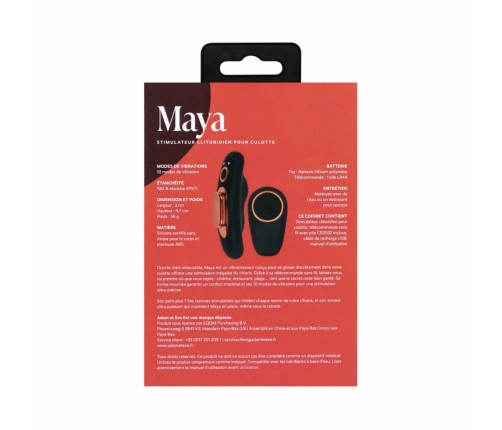 Adam & Eve Maya Panty Vibrator - Compact Wireless Model