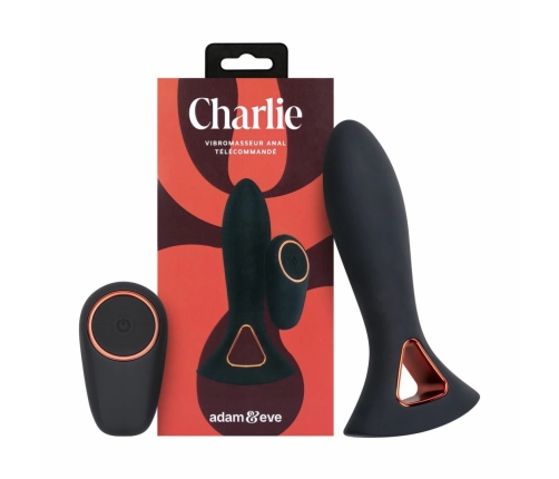 Adam & Eve Charlie Silicone Anal Vibrator Black 12 cm