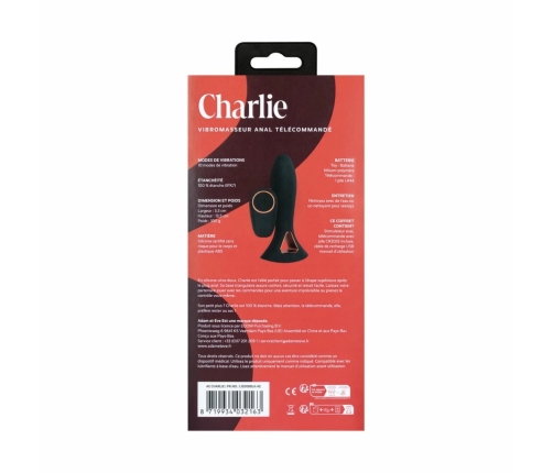 Adam & Eve Charlie Silicone Anal Vibrator Black 12 cm