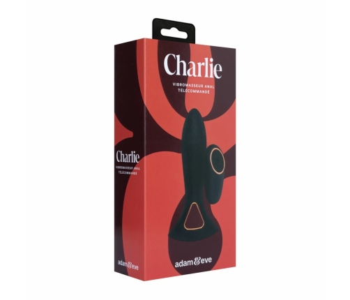 Adam & Eve Charlie Silicone Anal Vibrator Black 12 cm