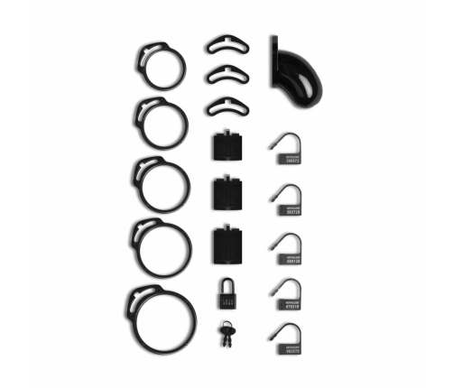 XR Brands Lockdown Secure Anatomic Cage Small with Multi-Size Rings