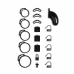 Shots Lockdown Intimate Retention Cage Medium - 5 Adjustable Rings Set