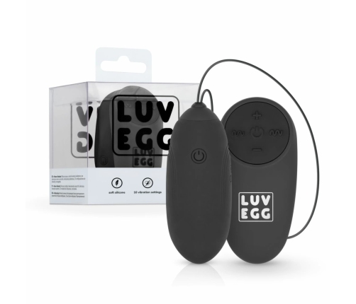 LUV EGG Black Wireless Silicone Intimate Device with 10 Modes