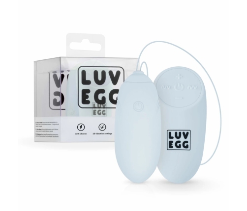 LUV EGG Blue Remote-Controlled Silicone Intimate Egg, 12 Modes, Waterproof