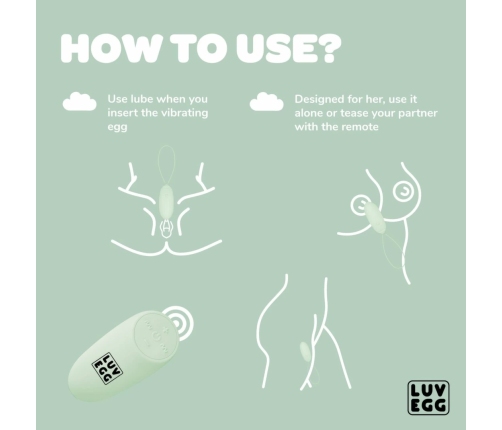 Luv Egg Green Remote-Controlled Silicone Intimate Device 12 Modes