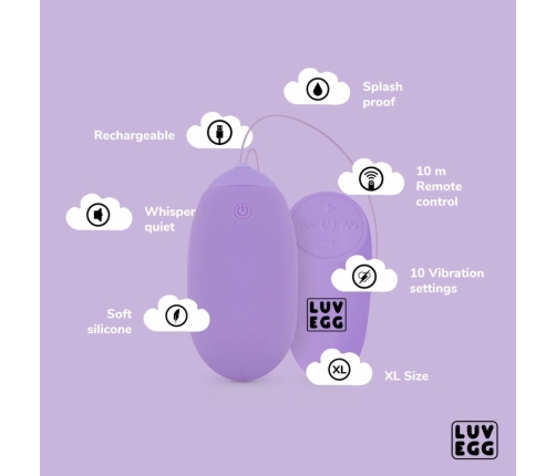 Easytoys Luv Egg XL Purple - Remote-Controlled Silicone Intimate Device