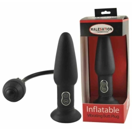 You2Toys Inflatable Anal Plug with Vibration, Black, Adjustable Size