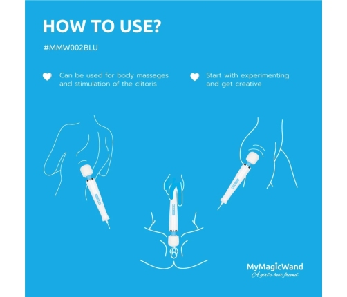 My Magic Wand Blue - 6-Speed Professional Massager, 32cm, Silicone