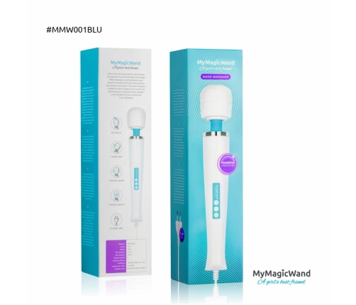 My Magic Wand Blue - 6-Speed Professional Massager, 32cm, Silicone