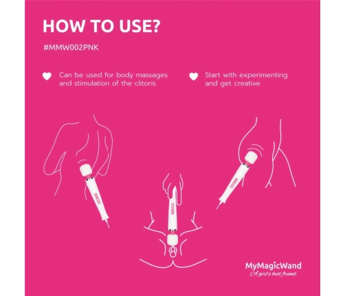 MyMagicWand Pink - Powerful Multispeed Electric Massager 6 Modes