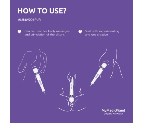 MyMagicWand Purple - Powerful Massage Device with 6 Modes, EU Plug