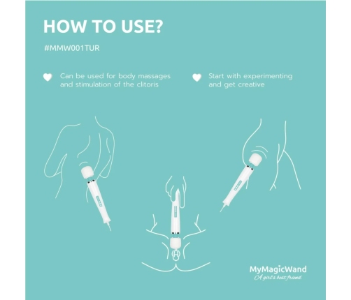 MyMagicWand Turquoise - Powerful Multi-Speed Massager, EU Plug