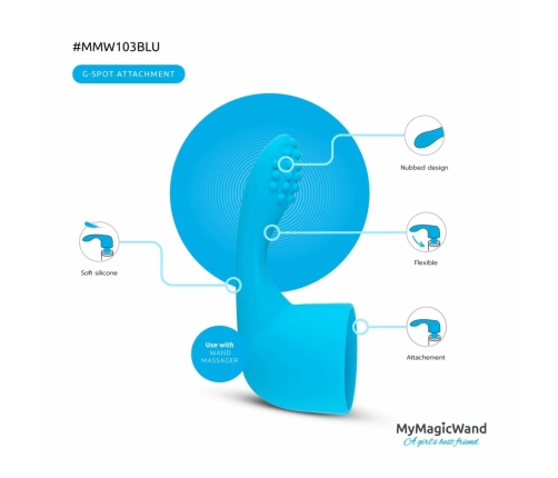 MyMagicWand Silicone G-Spot/Prostate Attachment Blue Flexible Head