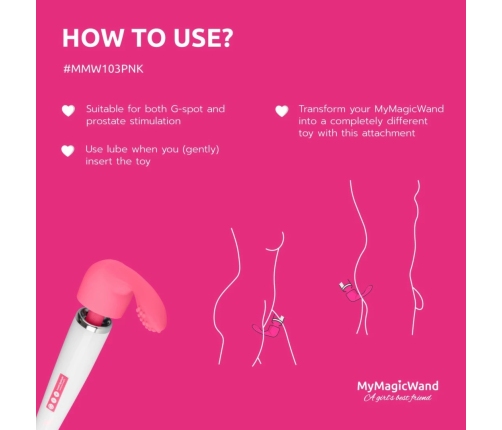 MyMagicWand Pink Silicone Anatomical Attachment for Wand Massager