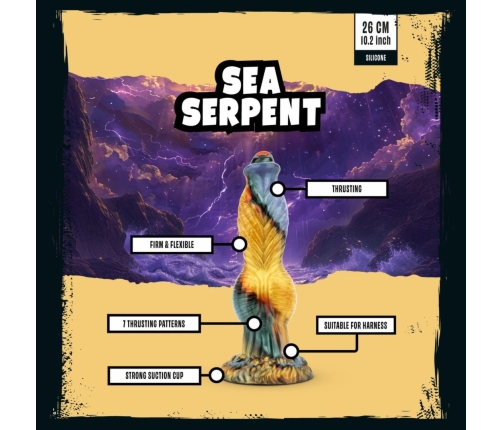 Mythical Mates Sea Serpent Large Thrusting Silicone Model, Suction Base