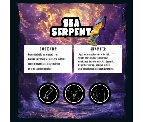 Mythical Mates Sea Serpent Large Thrusting Silicone Model, Suction Base