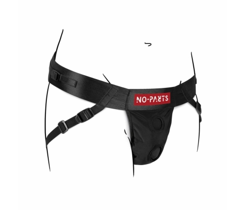 No-Parts Taylor Adjustable Strap-On Harness Double O-Ring System, Black