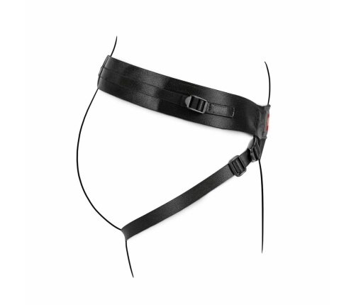 No-Parts Taylor Adjustable Strap-On Harness Double O-Ring System, Black