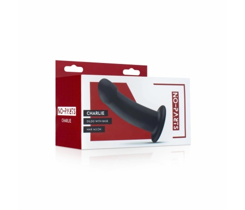 NO-PARTS Charlie Silicone Intimate Device 14.5 cm Black with Suction Base