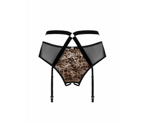 Obsessive Allunes Suspender Belt - Leopard Print, Adjustable Straps